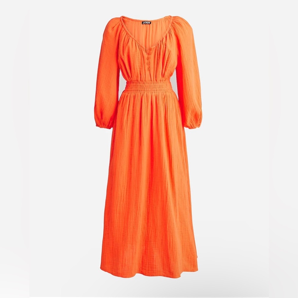 Elegant Orange Midi Dress - Picture 2 of 9